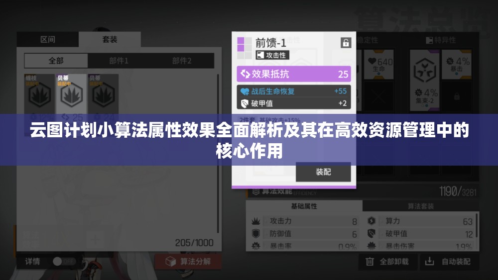 云圖計劃小算法屬性效果全面解析及其在高效資源管理中的核心作用