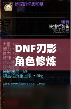DNF刃影角色修煉加速，全面解析經(jīng)驗(yàn)值獲取與快速升級(jí)秘籍