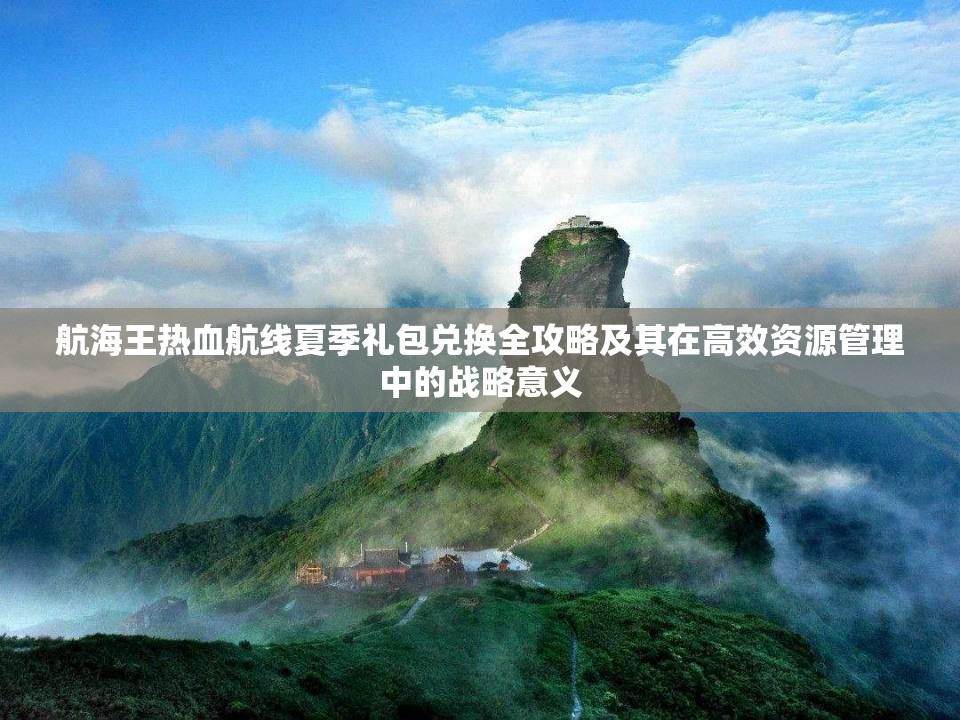 航海王熱血航線夏季禮包兌換全攻略及其在高效資源管理中的戰(zhàn)略意義